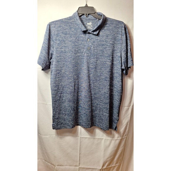 PUMA Performance Icon/Tech Polo Shirts (Lot of 2) Sz L Herringbone Heather EUC! - Picture 3 of 11